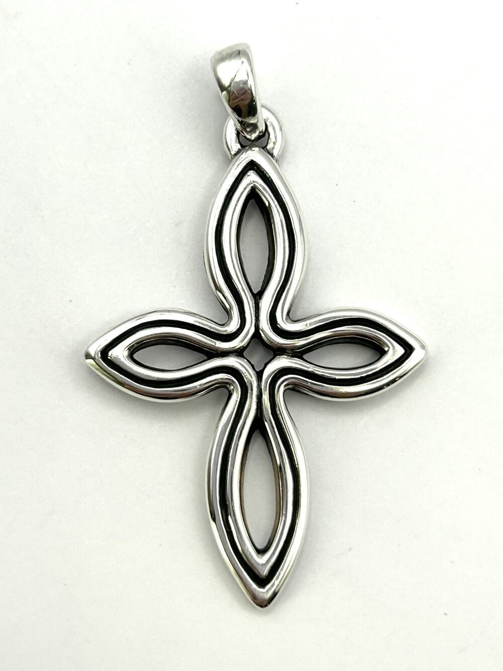 Beautiful Large James Avery Retired Open Silver Cross Pendant almost 2"